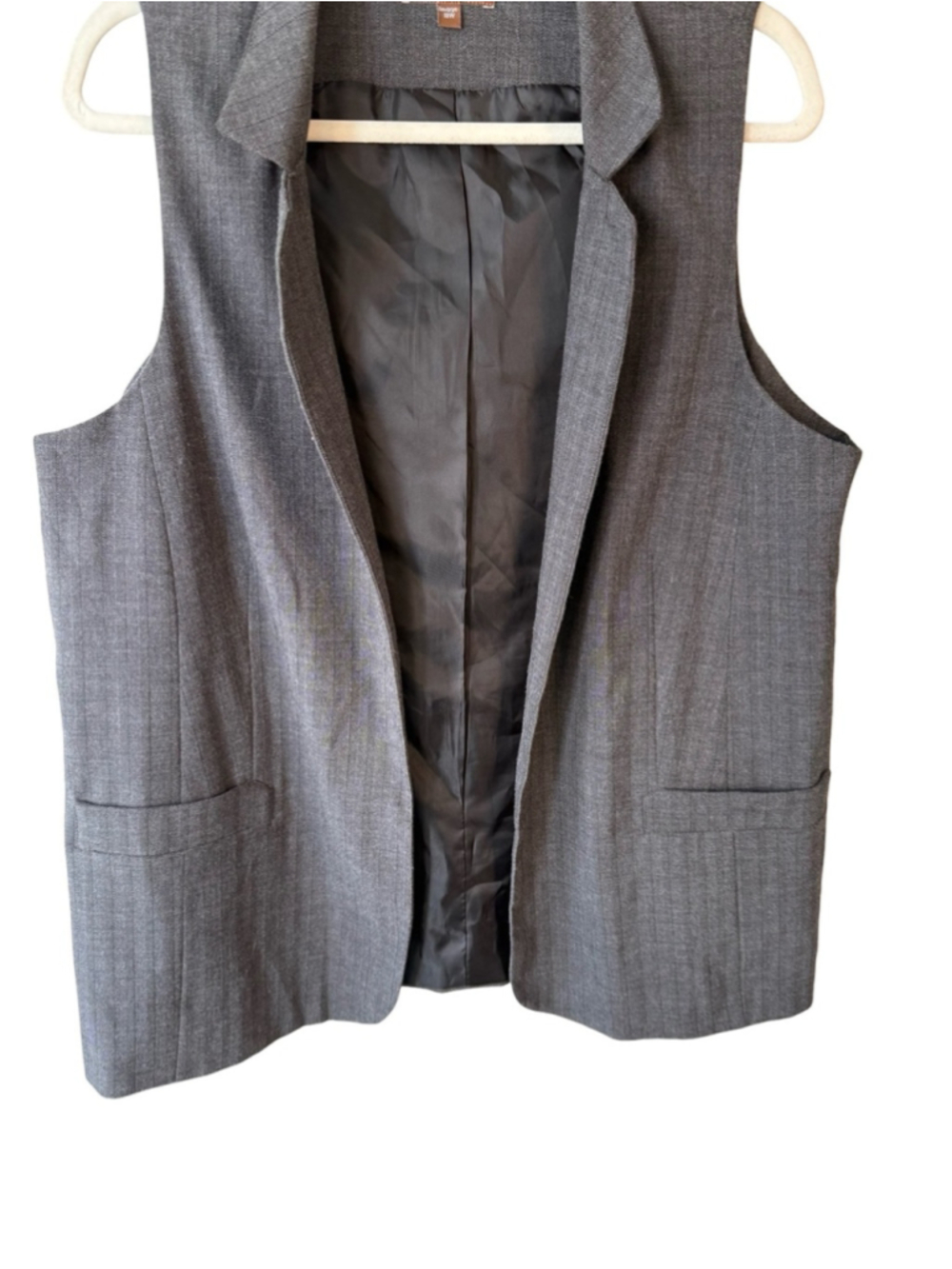 Jessica Charcoal Sleeveless Blazer Vest Size 18W Office Career Business Casual - Picture 10 of 12